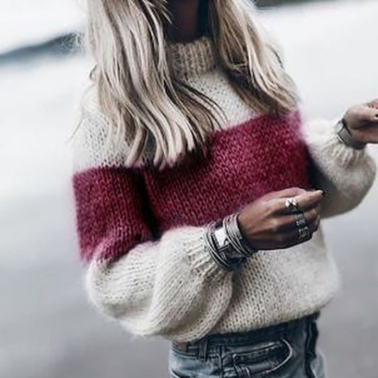 Amara® | Loose knit two-tone sweater