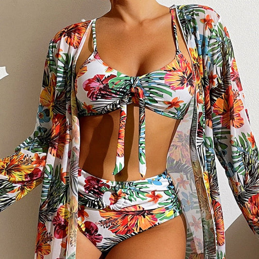 Anni® | Three-piece bikini set with floral pattern