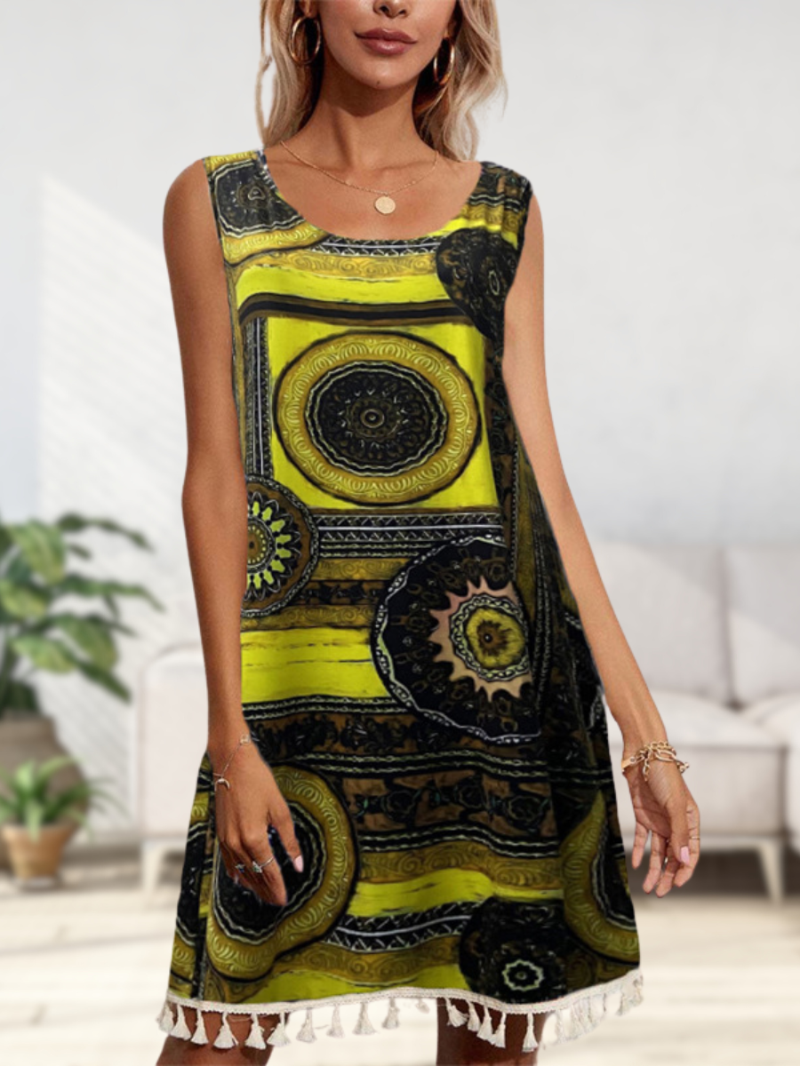 Freida® | Boho inspired colorful sleeveless dress