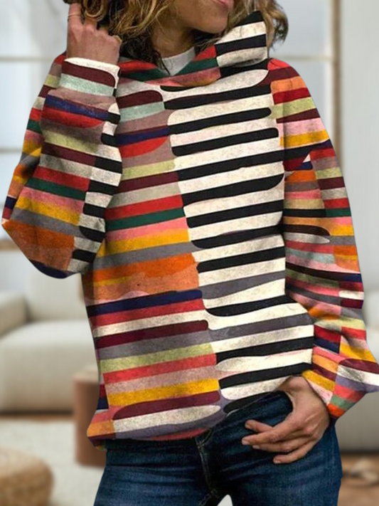 Amber® | Stylish colorful striped hoodie