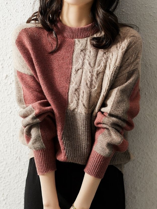 Wendy® | Chic & stylish knitted sweater in contrasting color