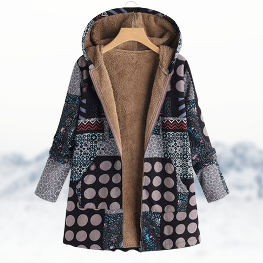 Maya® | Chic, cosy winter coat with print