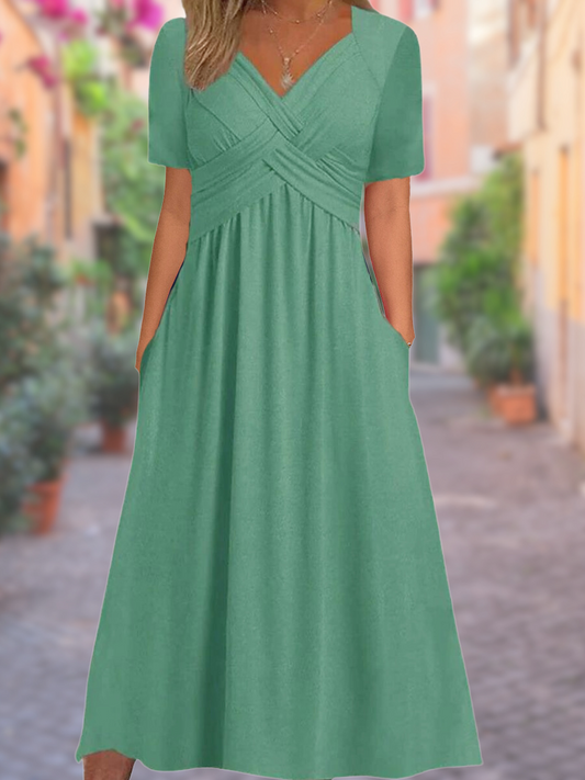 Kara® | Simple dress with V-neckline