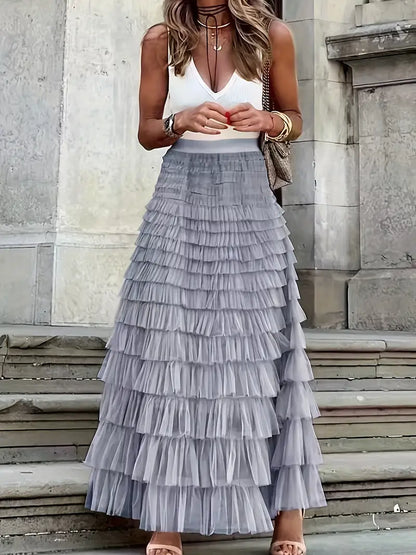 Krista® | Fashionable mesh layered skirt