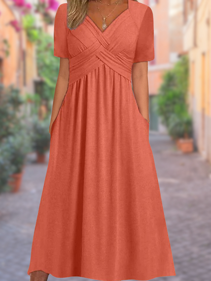 Kara® | Simple dress with V-neckline