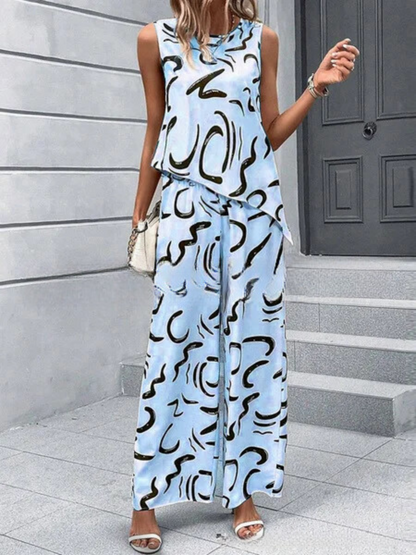 Simone® | Classic abstract graphic two-piece set