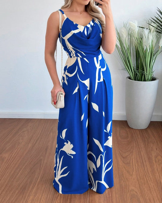 Francine® | Beautiful jumpsuit with a wide leg and tropical print