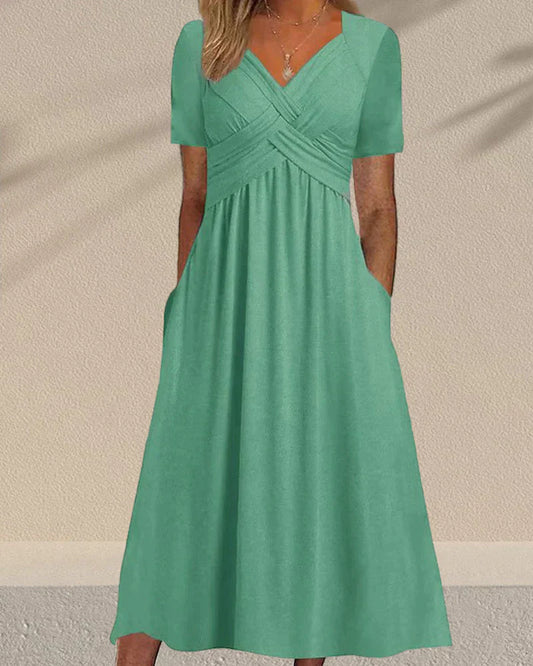 Hildegard® | Single-colored dress with V-neckline