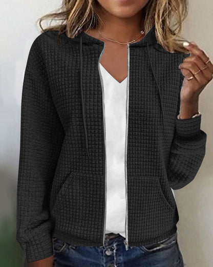 Sandra® | Casual jacket with pocket in solid color