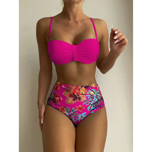 Zoë® | Chic bikini with a high waist and floral design