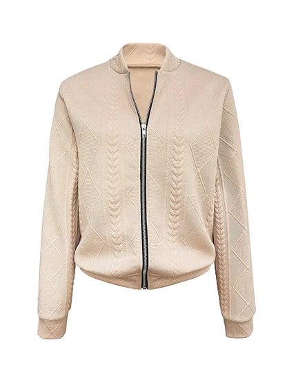 Nana® | Stylish jacket with full-length zipper and texture