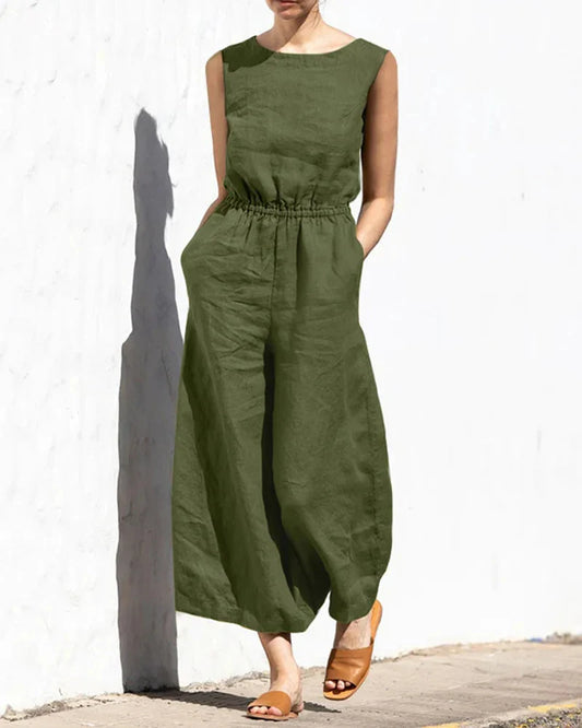 Selma® | Versatile sleeveless jumpsuit with elasticated waist