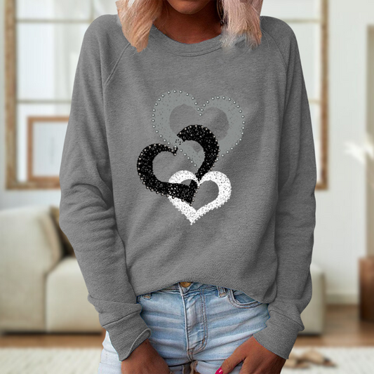 Carla® | Stylish long-sleeved sweatshirt with heart print