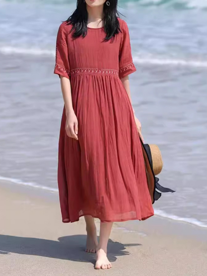 Lina® | Elegant & comfortable embroidered loose dress
