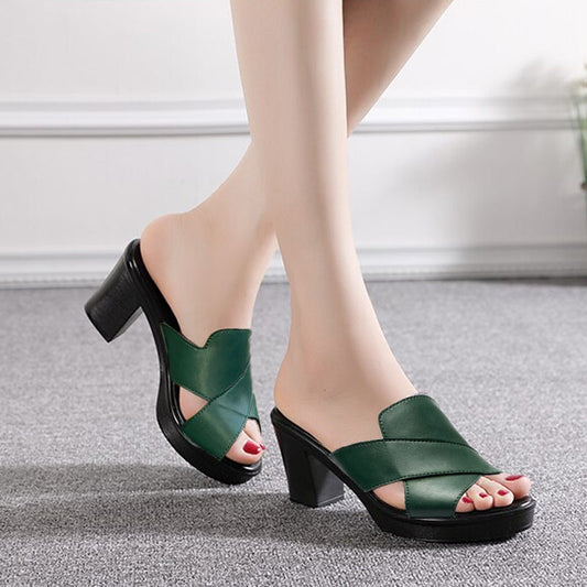 Sabina® | Elegant platform sandals with a chunky high heel